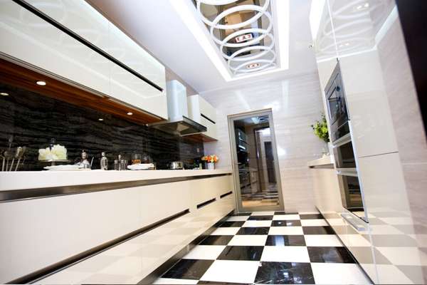 Black And White Mosaic Tiles Kitchen