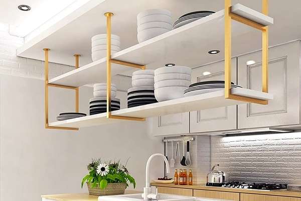 Ceiling Hung Shelving Kitchen