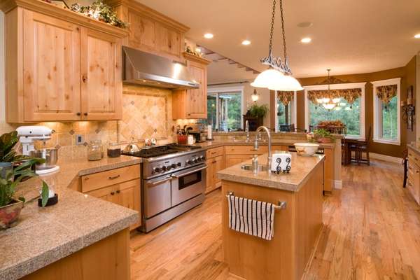 Exposed Knotted Wood For A Rustic Kitchen