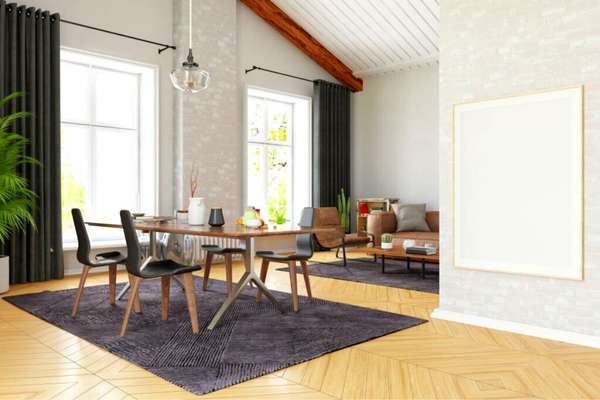 Keep It Simple rug in dining room