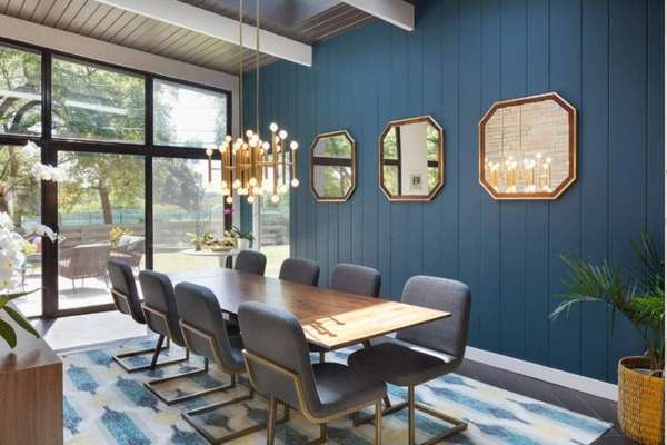 Mid-Century Modern Lighting in dining room