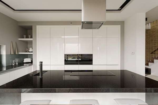 White Cabinets And Black Countertops