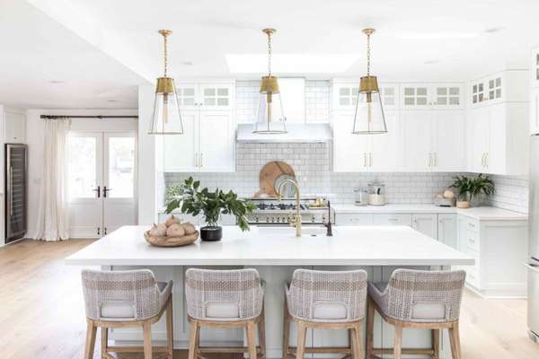 White Colored Long Cabinet dining room 