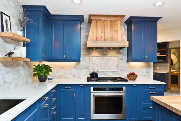 blue or green countertop combination colors cabinets