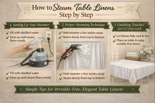 How to Steam Table Linens Step by Step